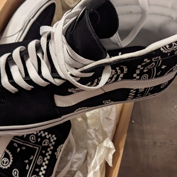 Vans bandana black and white high tops men's 11 - Picture 4 of 7